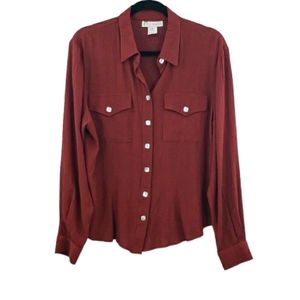 Women's Rust Button-Up Shirt